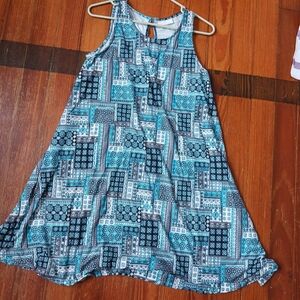 Bobbie Brooks Blue and Black Patterned Mini Dress